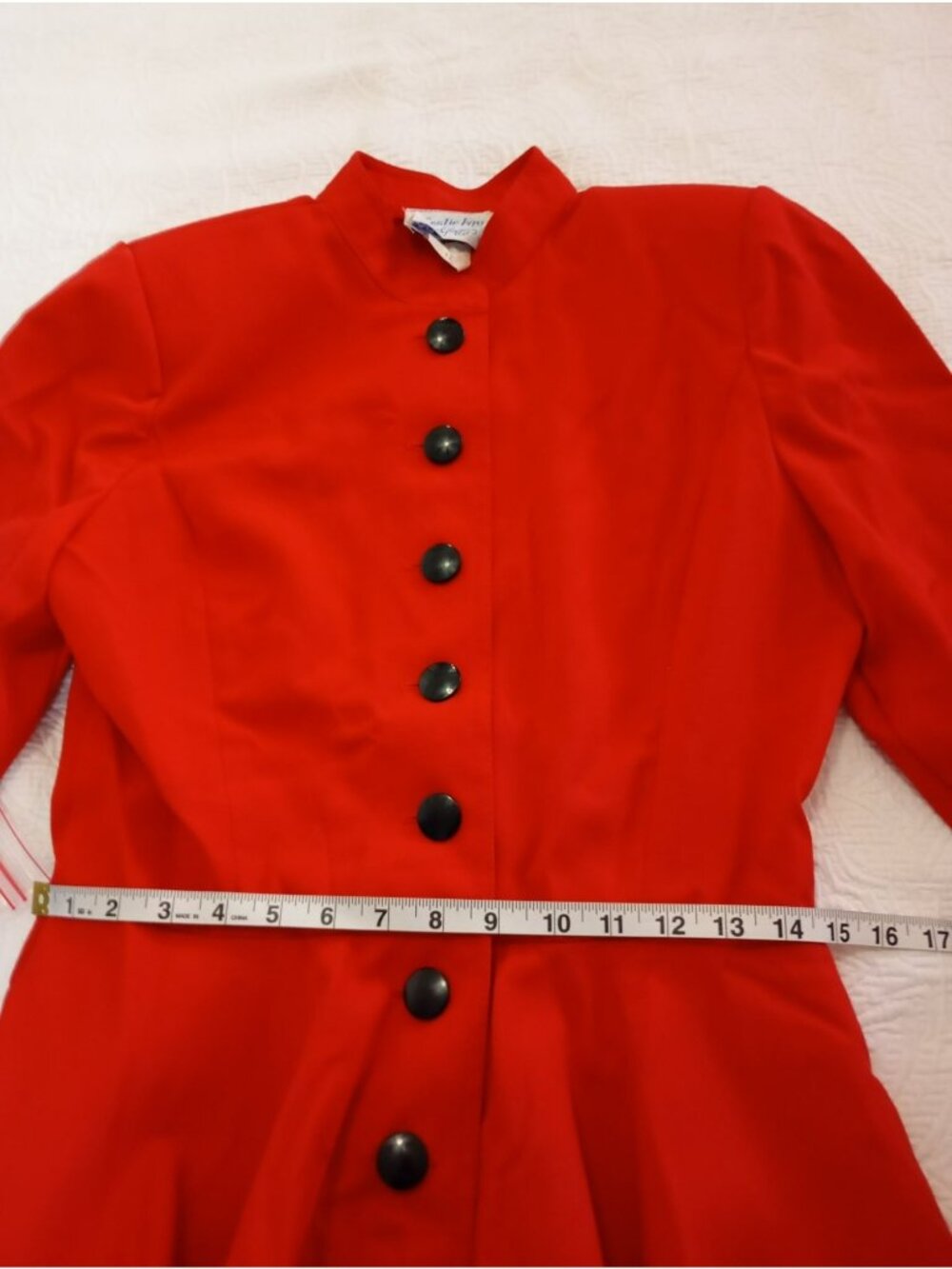 Leslie Fay Red Peplum Button-Up Jacket Women’s Size 12 Made In USA - Picture 7 of 8